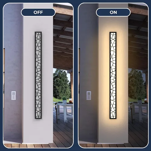Miniatura 5 de Luces de Pared al Aire Libre 30cm Apliques de Pared Modernos LED Apliques de Pared Largos Luz de Porche Frontal Negra Impermeable Luz de Pared LED