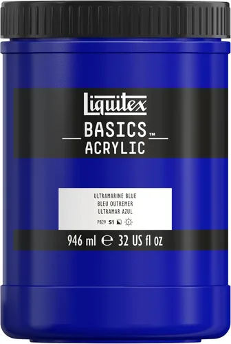 Miniatura 32 de Liquitex BASICS Pintura Acrílica, Botella de 400ml (13.5 oz), Blanco Titanio Titanio Blanco