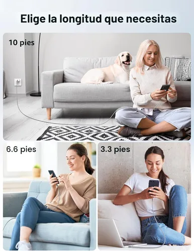 Miniatura 8 de JSAUX Cable USB C a USB C de 100 W [2 unidades de 6.6 pies], cable de carga rápida tipo C compatible con iPhone 17/iPhone Air/iPhone 17 Pro/iPhone
