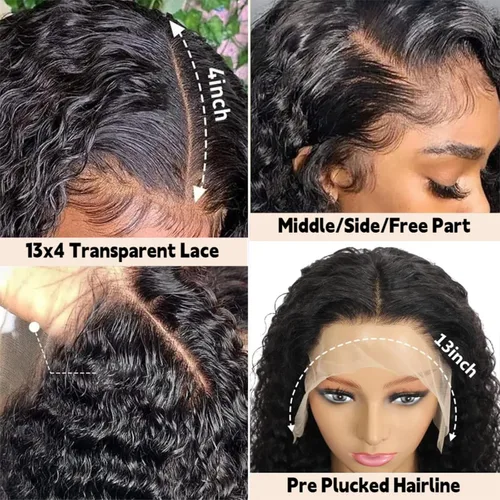 Miniatura 4 de Peluca de Bob rizada de 8 pulgadas de cabello humano 13x4 con encaje frontal, pelucas de cabello humano con densidad 200, sin pegamento