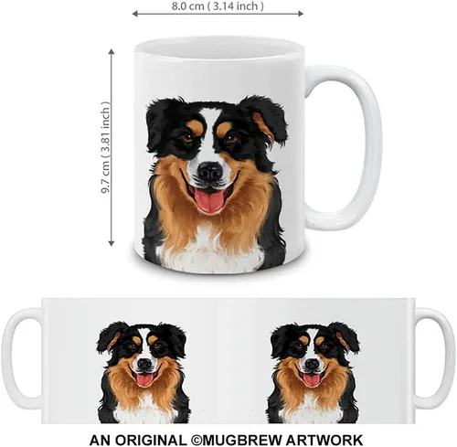 Miniatura 2 de MUGBREW Linda taza de café de cerámica con retrato completo de perro pastor australiano australiano, 11 onzas