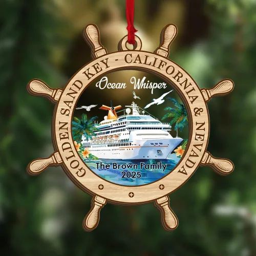 Miniatura 24 de Adorno de Navidad personalizado para parejas - Texto personalizado, lindo adorno de playa, vacación memorable, recuerdo de boda, casados en Hawái