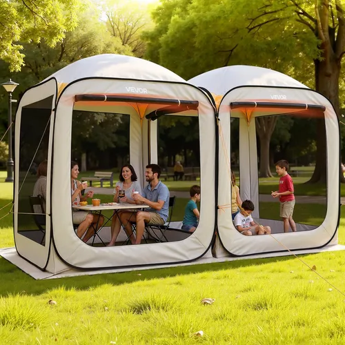 Miniatura 15 de VEVOR Tienda de campaña emergente con pantalla, 6 x 6 pies, carpa con pantalla de 6 lados para 4-6 personas con toldo extendido, toldo con pantalla