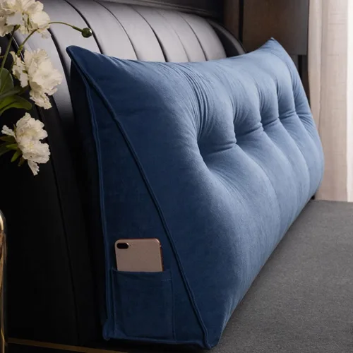 Miniatura 8 de Almohada triangular para cabecero, cojín triangular de color sólido, almohada de descanso en cama, almohada extraíble con soporte de cuña grande