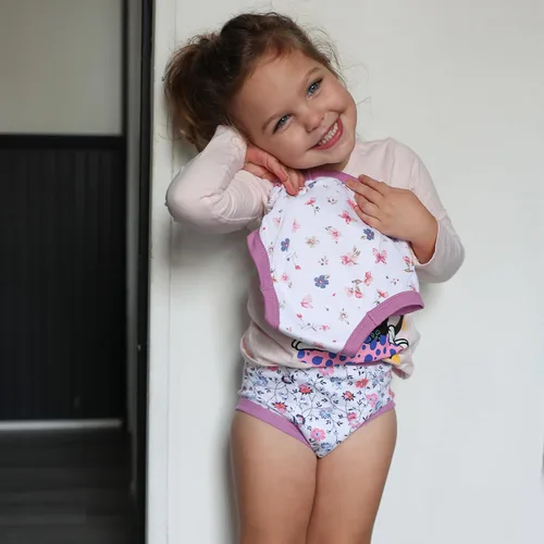 Miniatura 2 de BIG ELEPHANT Ropa interior de entrenamiento para ir al baño, 100% algodón, absorbente, unisex, pantalones para niños y niñas Serie Floral