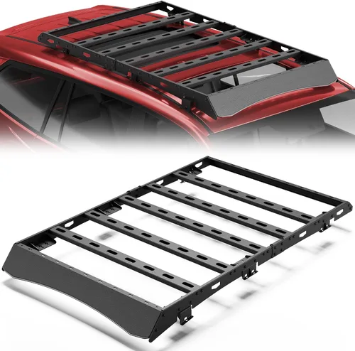 Miniatura 17 de Soporte de techo para Toyota 4Runner 2010-2024 5ª generación, cesta de carga de longitud completa resistente con barras transversales, estante