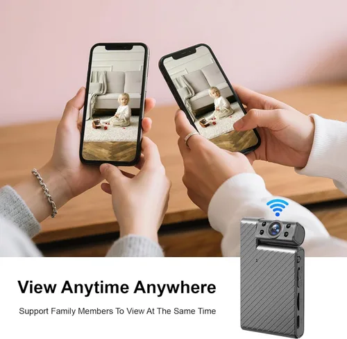 Miniatura 9 de Mini cámara inalámbrica HD giratoria de 180°, cámara de seguridad WiFi más pequeña, cámara de niñera portátil, visión nocturna, pequeñas cámaras