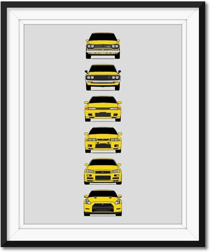 Miniatura 9 de Custom Car Posters Póster hecho a mano compatible con Nissan Skyline GT-R e impresión de Nissan Skyline GTR (KPGC10, KPGC110, R32, R33, R34, R35)