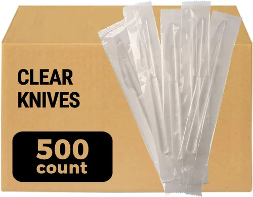 Miniatura 9 de 3X Horquillas de plástico transparente resistentes envueltas individualmente, resistentes como cubiertos de plata, paquete de 100 horquillas