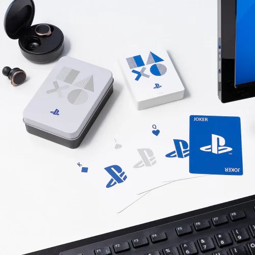 Miniatura 2 de PlayStation - Juego de cartas estándar con lata de almacenamiento