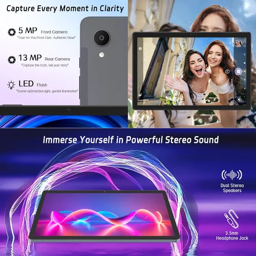 Miniatura 6 de Tableta, tableta Android 15 de 11 pulgadas con 12 GB de RAM 128 GB ROM, 1 TB expandible, cámaras de 5MP+13MP, pantalla HD de 1280 × 800, octa-core