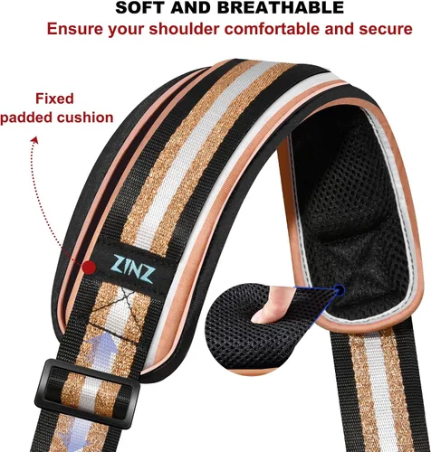 Miniatura 33 de ZINZ Correa de hombro universal de 59 pulgadas con almohadilla transpirable fija ultra gruesa, correa de hombro ajustable y resistente para bolsa