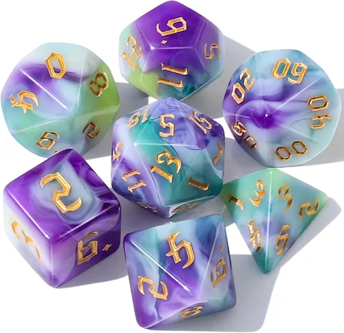 Miniatura 27 de CiaraQ DND - Juego de dados poliédricos con bolsa de dados para juegos de rol de Calabozos y Dragones RPG MTG (fuente negra y blanca)