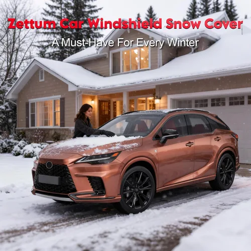 Miniatura 7 de Zettum Cubierta para Parabrisas de Automóvil para Hielo y Nieve - Cubierta de Nieve para Parabrisas 600D con Cubierta de Espejo Lateral de Servicio