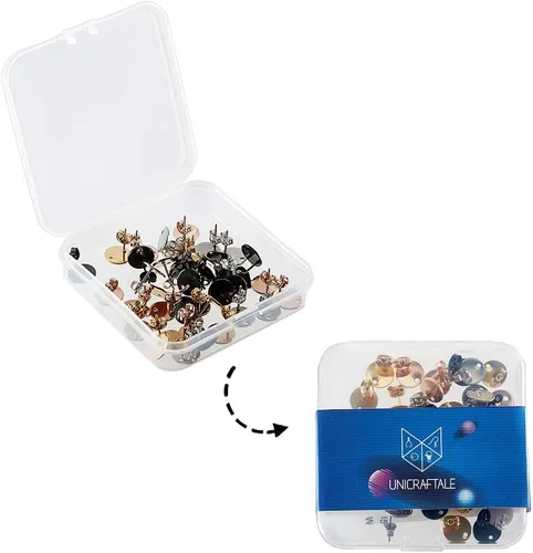 Miniatura 9 de UNICRAFTALE 4 aretes tipo dormilona de acero inoxidable con tuercas de 0.031 in (20 pares) de acero inoxidable con tuerca de 0.031 in, aretes