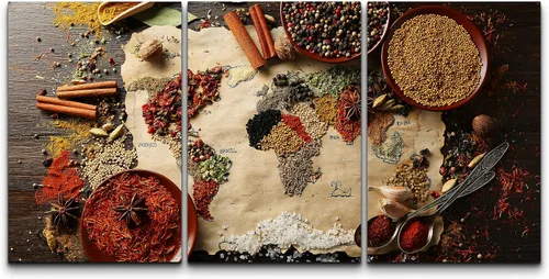Miniatura 182 de wall26 Lienzo enmarcado para pared, juego de arte de hierbas, verduras y condimentos en madera, alimentos, fotografía cultural, realismo, paisaje