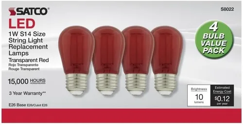 Miniatura 2 de Satco - S8022 - Bombilla - Rojo Transparente