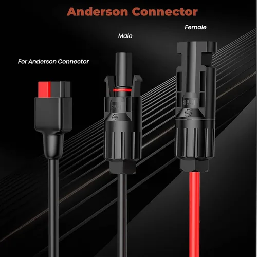 Miniatura 5 de Cable de carga de panel solar FlexSolar 6.6 pies 14AWG, conector solar a Anderson, DC5521, DC7909, adaptador XT60 para batería, estación de energía