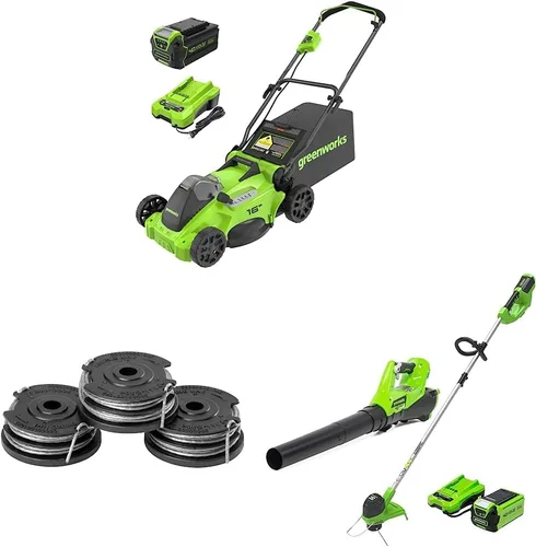 Miniatura 9 de Greenworks Cortacésped inalámbrico TruBrushless™ de 40 V y 16 pulgadas, batería de 4.0 Ah y cargador incluidos y kit combinado de recortadora