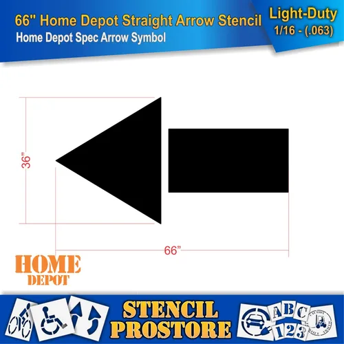 Miniatura 2 de Home Depot - Plantillas de flecha recta de 66 pulgadas, 66 x 36 x 1/8 pulgadas, grado profesional