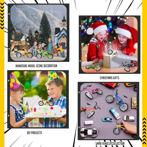 Miniatura 7 de Gejoy 12 piezas de mini bicicletas de dedo, mini bicicletas BMX, juegos de fin de año, regalos para estudiantes, juguetes de bicicleta en miniatura
