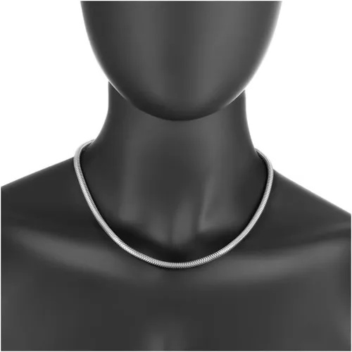 Miniatura 23 de Plata de ley 0.079 in (2 mm), 0.098 in (2.5 mm), 0.118 in (3 mm), 0.157 in (4 mm), 0.197 in (5 mm), cadena de serpiente redonda, collar de cadena