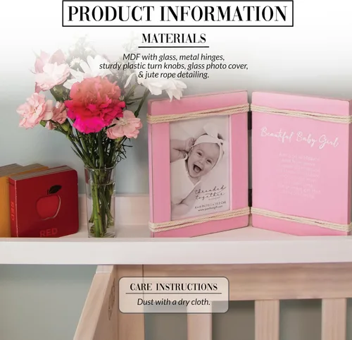 Miniatura 2 de Pavilion Gift Company - Baby Girl - Marco de fotos vertical de 4 x 6 pulgadas para baby shower, regalo para decoración de guardería, regalo