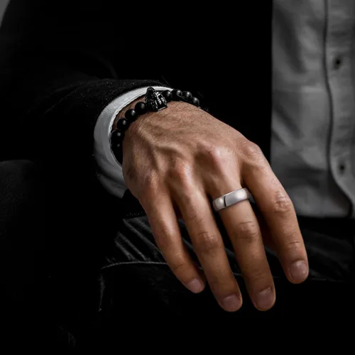 Miniatura 27 de King Will Alianza de boda de carburo de tungsteno para hombres y mujeres, anillos de promesa para parejas abovedados de alto pulido