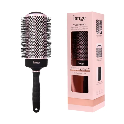 Miniatura 7 de L'ANGE HAIR VolumePro - Cepillo redondo iónico de cerámica extralargo, negro, para secado con secado, rizado y peinado, añade volumen, reduce
