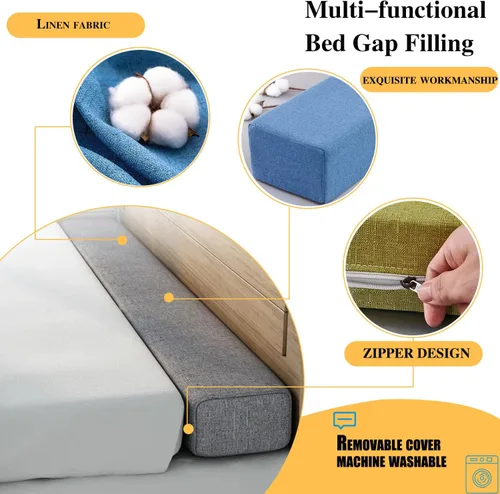 Miniatura 2 de Relleno de espacio para cama de 39 x 2 x 6 pulgadas, relleno extensor de colchón para espacio de cabecero, cojín de cabecero de grietas para espacio