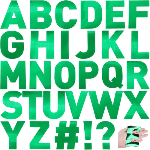 Miniatura 11 de Panelee 145 calcomanías de letras grandes de 4 pulgadas para tablones de anuncios, calcomanías de vinilo del alfabeto, autoadhesivas para Negro