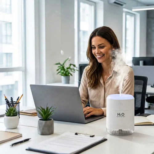 Miniatura 5 de SZO Mini humidificador portátil, humidificador personal de niebla fría USB de 16.9 fl oz para dormitorio, oficina, escritorio de viaje, silencioso