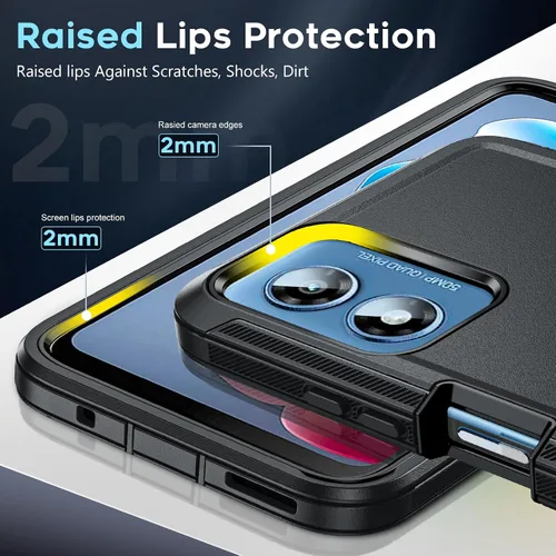 Miniatura 4 de LeYi Funda compatible con Moto G Play 4G 2024: 【No compatible con Play 5G 2024/G 5G 2024】 Funda de teléfono para Motorola G Play 4G 2024 con 2 Negro