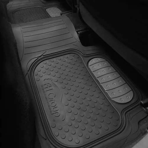 Miniatura 4 de FH Group Alfombrillas para auto - Alfombrillas de goma resistentes para autos, juego completo universal, alfombrillas automotrices recortables, Gris