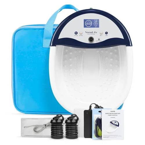 Máquina de desintoxicación iónica de baño de pies, limpieza iónica de baño de pies, pantalla LED spa con cinturón calentado, correa de muñeca,