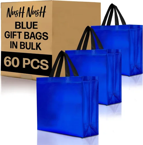 Miniatura 66 de Nush Nush - Bolsas de regalo reutilizables azul aguamarina a granel (azul aguamarina - Tamaño mediano - Juego de 30)