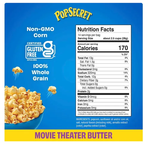 Miniatura 3 de Pop Secret Palomitas de maíz con mantequilla de cine, 14 onzas, 1 bolsa