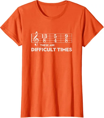 Miniatura 43 de Musician - Camiseta con texto en inglés "These are Difficult Times", talla S