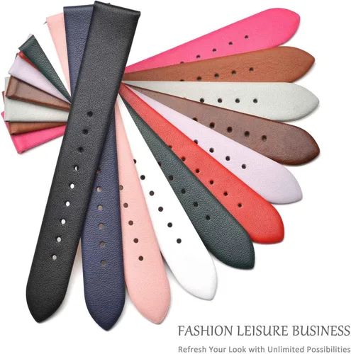 Miniatura 7 de WOCCI Correas de reloj elegantes, correas de repuesto de cuero genuino para hombres y mujeres, ancho de la correa 0.315 in, 0.394 in, 0.472 in