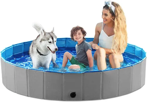 Miniatura 21 de Jasonwell Piscina plegable para perros y mascotas, piscina plegable para mascotas, bañera para niños, piscina para cachorros, perros pequeños, Mdf