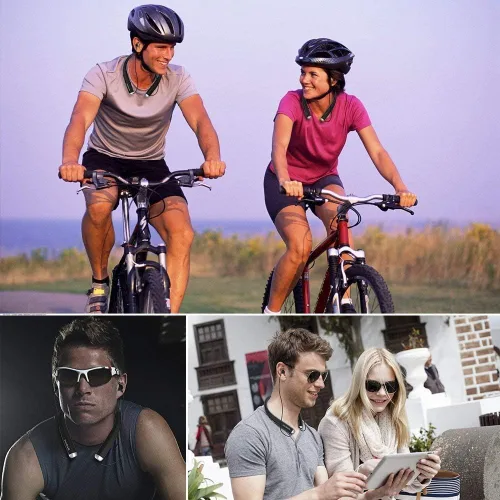 Miniatura 6 de AMORNO Auriculares Bluetooth plegables, auriculares deportivos inalámbricos con banda para el cuello con auriculares retráctiles, auriculares