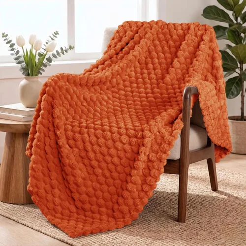 Miniatura 32 de Exclusivo Mezcla - Manta de vellón extragrande, 50 x 70 pulgadas, elegante, tela jacquard suave, mullida, acogedora y ligera, para invierno
