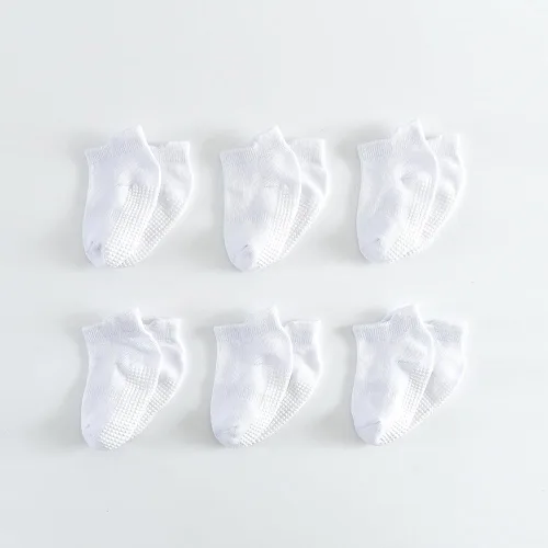 Miniatura 7 de Calcetines tobilleros antideslizantes con agarres, calcetines elásticos para bebés, para niños y niñas, recién nacidos, 6 pares de 1 a 3 años