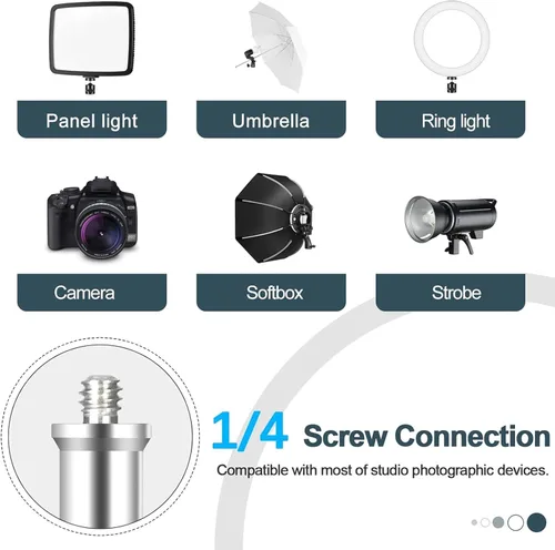 Miniatura 4 de EMART Soporte de luz de 7 pies para fotografía, soporte de trípode portátil para fotos y video, paquete de 2 soportes de iluminación con funda