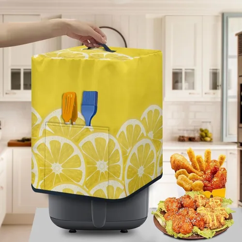 Miniatura 5 de Cubierta cuadrada para freidora de aire, accesorios para freidora de aire con bolsillo para accesorios para freidora de aire de 5 a 6 cuartos