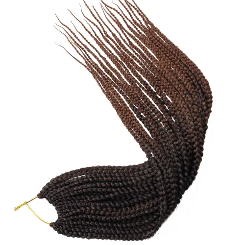 Miniatura 42 de 6 paquetes/lote (14/18/24/30) pulgadas, 0.4 in, 20 hebras por paquete, 3 extensiones de cabello trenzado de ganchillo finas, diámetro 3X