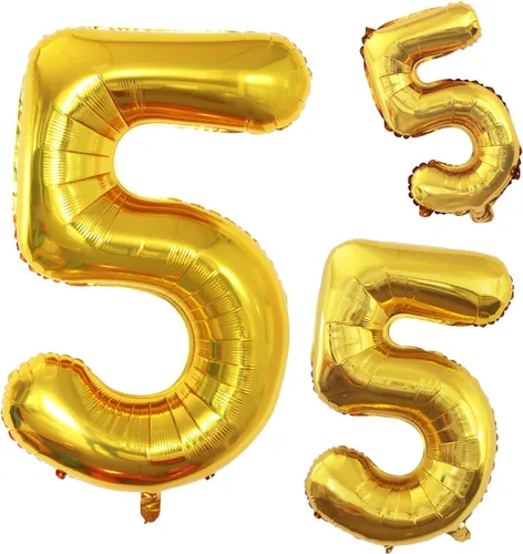 Miniatura 97 de Goer, conjunto de globos de papel aluminio para decoraciones de cumpleaños, globos de las letras de feliz cumpleaños y de números Oro