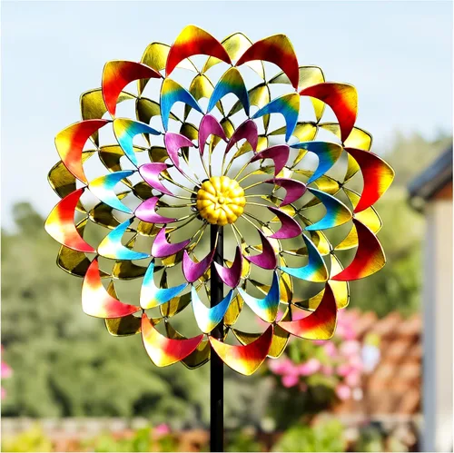 Pure Echo Molinillos de viento para exteriores para patio y jardín, grandes, molinillos de viento de metal y esculturas de viento de 84 pulgadas,