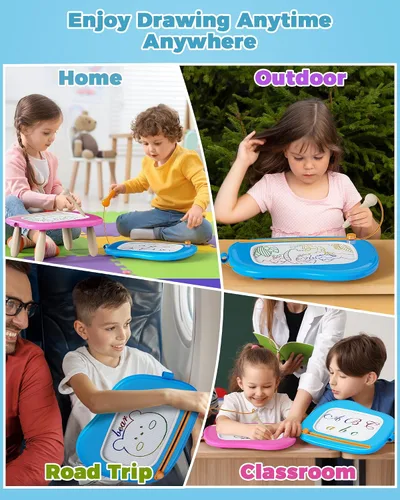 Miniatura 6 de KOKODI Pizarra de Dibujo Magnética, Juguetes para Niñas de 1-2 Años, Gran Pizarra de Garabatos para Aprender y Educar, Juguetes para Bebés y Niños