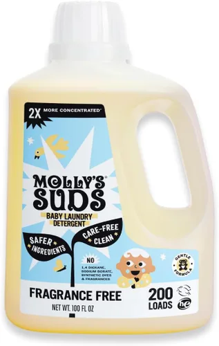 Miniatura 8 de Detergente líquido Molly's Suds para ropa de bebé Elimina leche de fórmula, caca y manchas de escupir Extra suave para bebés, niños pequeños